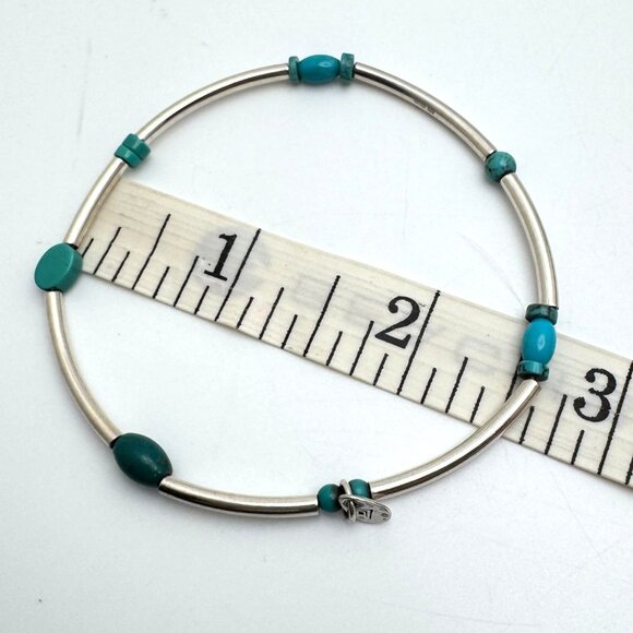 Silpada 3 Turquoise Bracelets Sterling Silver Stretch To 8" Vintage Gift - Picture 3 of 8